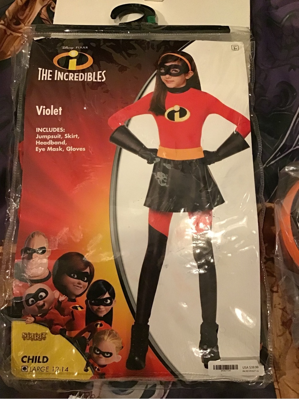 Disney Pixar the incredibles violet child large 12/14